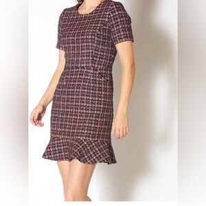 Pleion tweed flare dress size Large